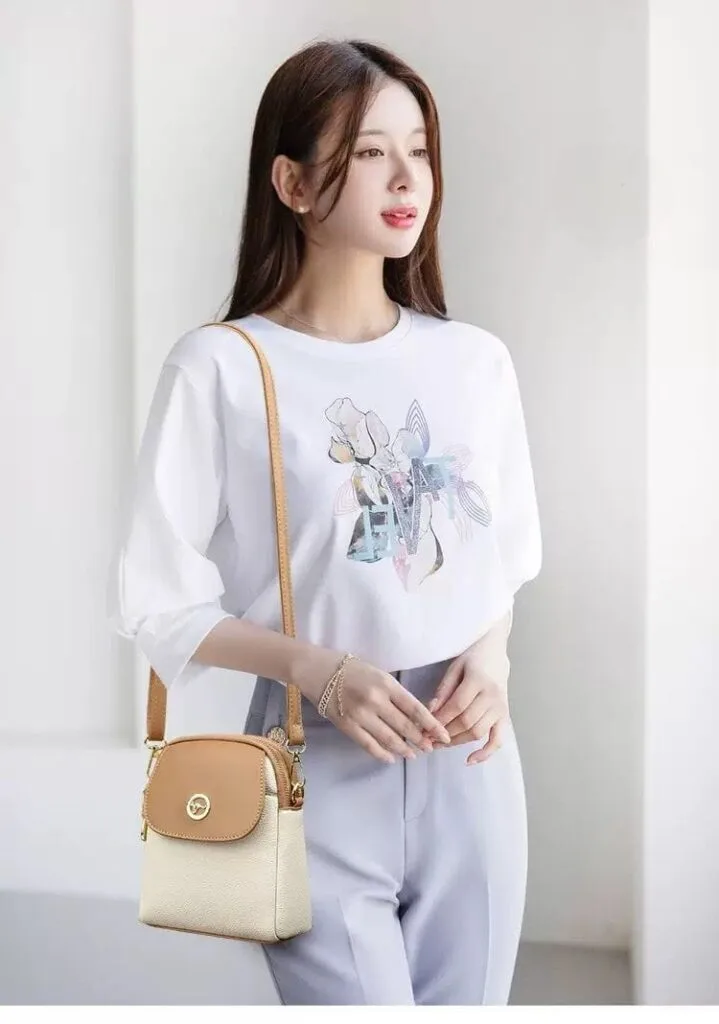 Girl with Premium Mobile Sling Bag